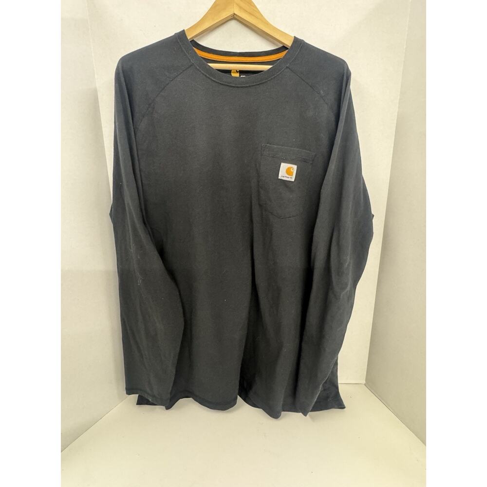 Carhartt Men's Relaxed Fit Heavyweight Long Sleeve T-Shirt Black Size 2XL